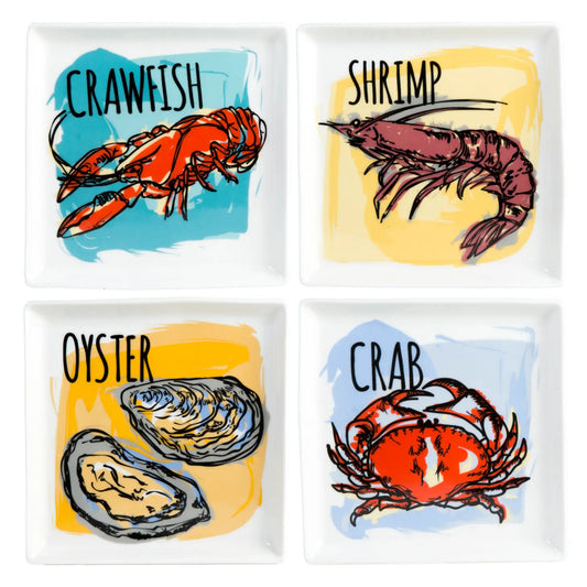 Seafood Appetizer Plates Set of 4