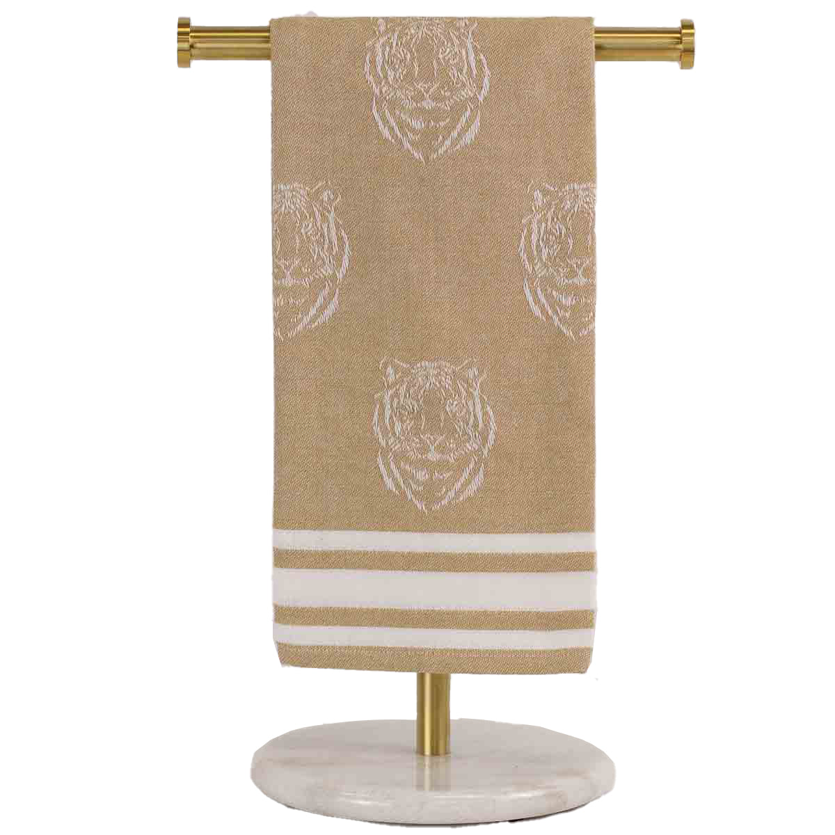 Jacquard Tiger Hand Towel in Light Gold