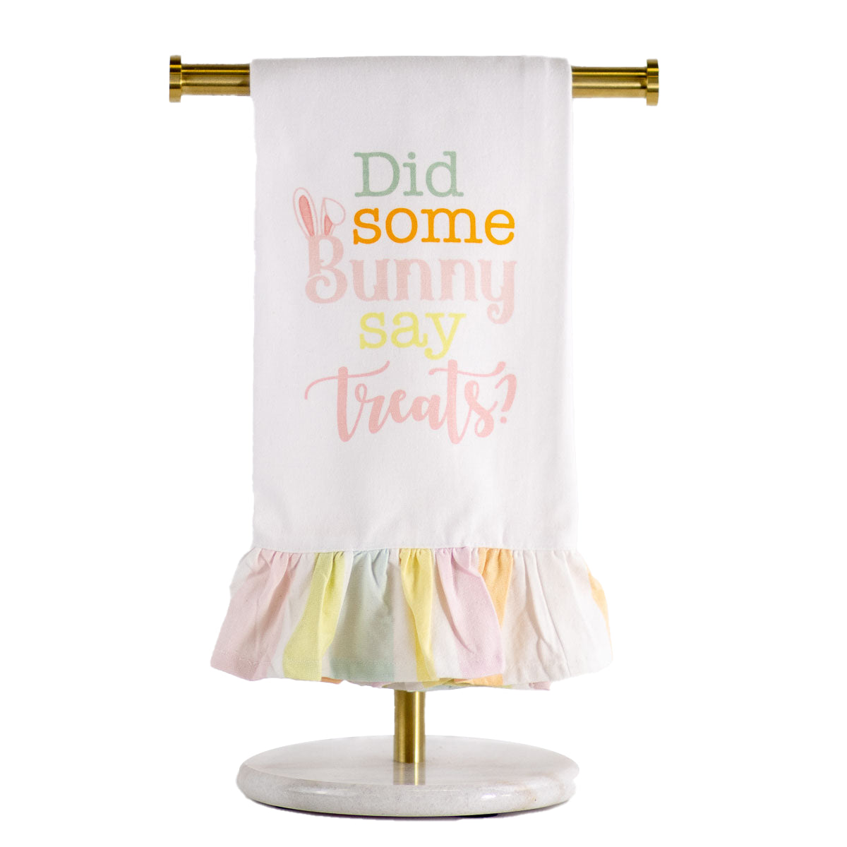 Bunny Say Treats Ruffle Hand Towel