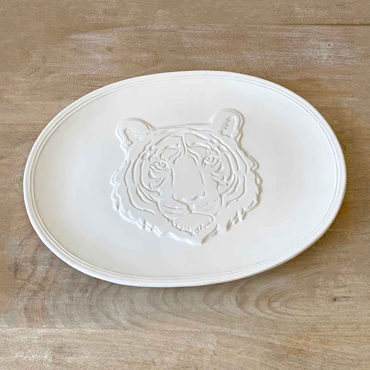 Go Get Em Tiger Embossed Platter