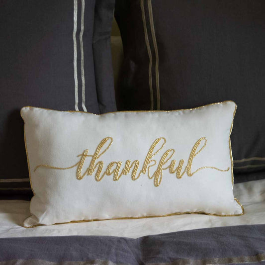 Thankful Beaded Pillow