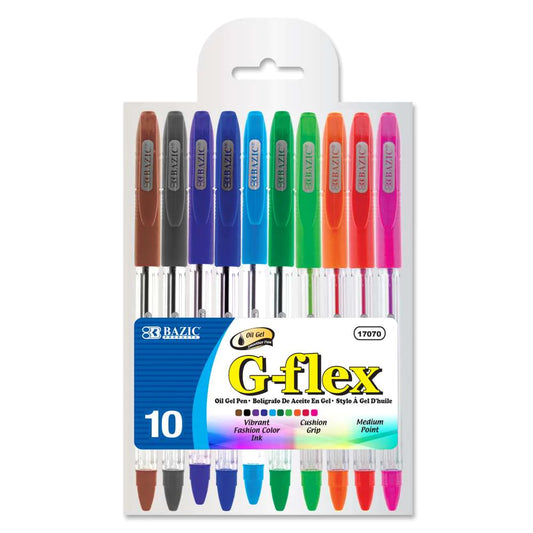 10 Color G Flex Oil-Gel Ink Pen