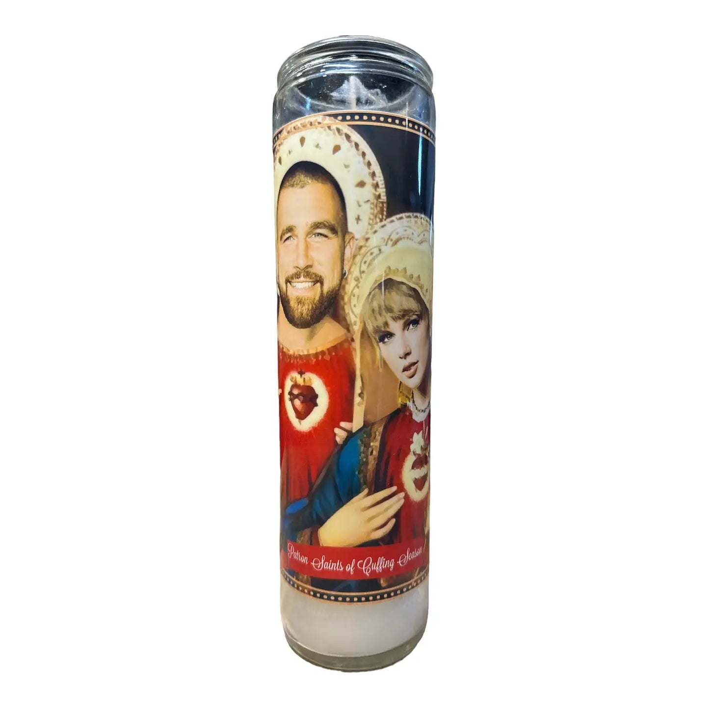 Taylor Swift & Travis Kelce Devotional Prayer Saint Candle