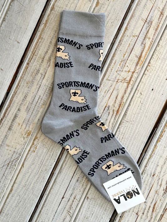 Nolaverse Sportsman Sock-Grey/Black